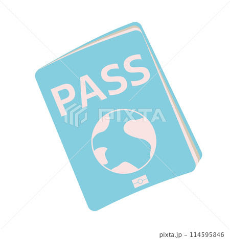 Passport icon. Travel concept. Flat Design citizenship ID for traveler isolated. Element for print, banner, card, brochure, logo. 114595846