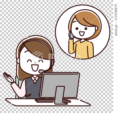 Smiling female call center representative 114596675