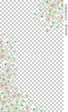 パステルカラーのかすみ草のフレーム 114596861