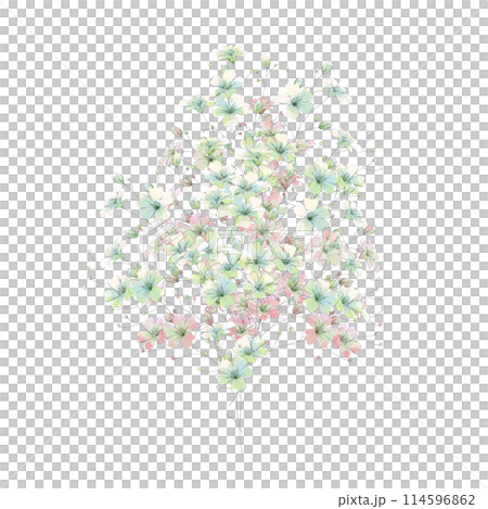 パステルカラーのかすみ草のブーケ 114596862