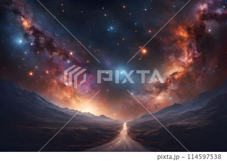 beautiful earth and space road beautiful earth and space road 114597538
