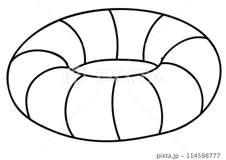 浮き輪の線画ベクターイラスト 114598777