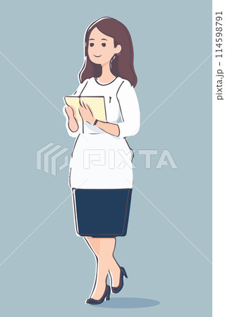 woman office in flat illustration vector eps 8 woman office in flat illustration vector eps 8 114598791