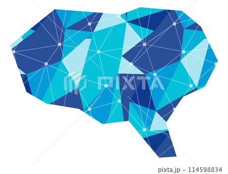 脳・AI・人工知能のイメージのイラスト(ポリゴン風・青系) 脳・AI・人工知能のイメージのイラスト(ポリゴン風・青系) 114598834