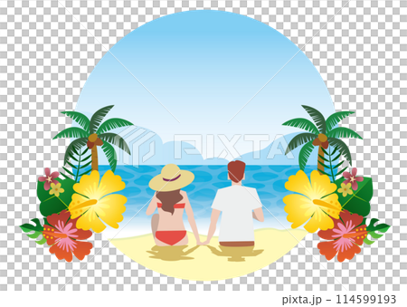 夏天和愛人一起去海裡游泳插畫 夏天和愛人一起去海裡游泳插畫 114599193