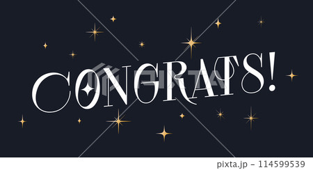 Congrats, Congratulation. Lettering...のイラスト素材 [114599539] - PIXTA