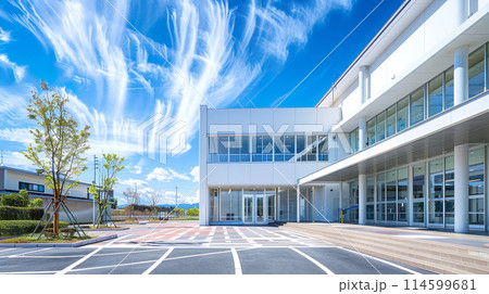 青空と学校の校舎05 114599681