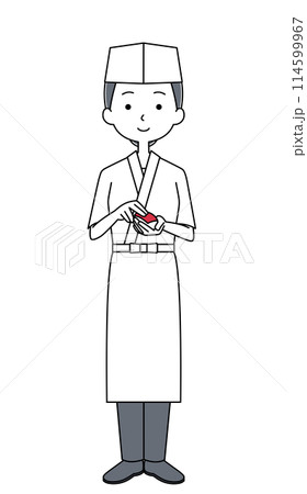 寿司職人の女性のイラスト 114599967