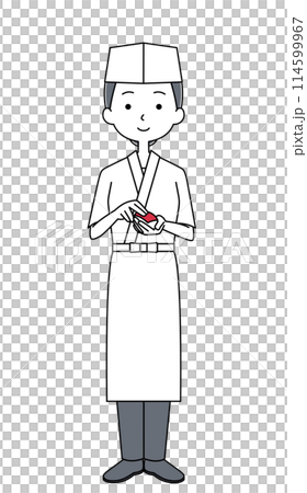 寿司職人の女性のイラスト 114599967