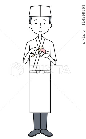 和菓子職人の男性のイラスト 114599968
