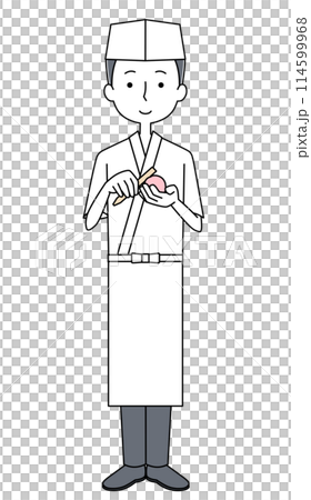 和菓子職人の男性のイラスト 114599968