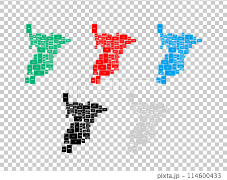 Map with cities and towns_Chiba prefecture_Deformed-07 114600433
