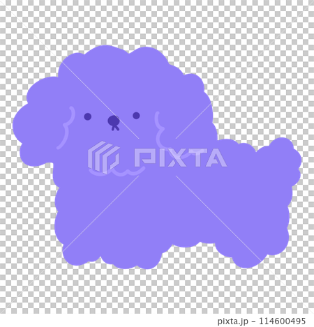 Cute Purple Poodle Cartoon illustration Kawaii Poodle Cute Poodle Sticker Cute Dog Cartoon 114600495