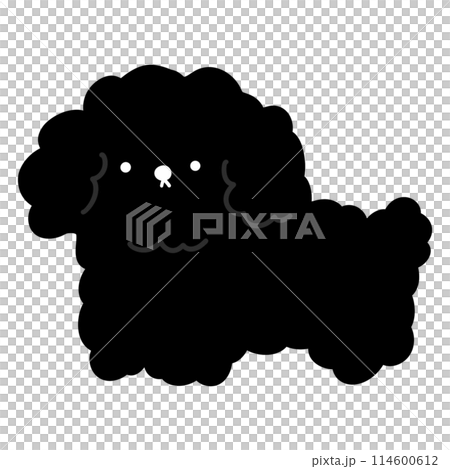 Cute Black Poodle Cartoon illustration Kawaii Poodle Cute Poodle Sticker Cute Dog Cartoon 114600612