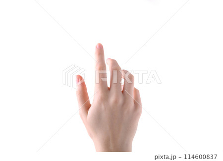 Female hand gesture isolated on a white background 114600837
