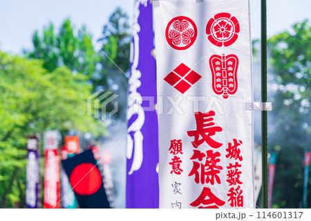 長篠合戦のぼりまつり、カラフルな幟〈愛知県新城市〉 長篠合戦のぼりまつり、カラフルな幟〈愛知県新城市〉 114601317