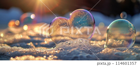 Heart-Shaped Bubbles in Neon Lights 114601357