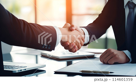 Business Partners Shake Hands. 114601359