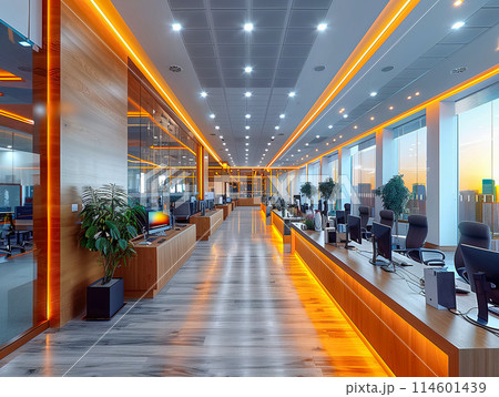 Perspective interior working area in company 114601439