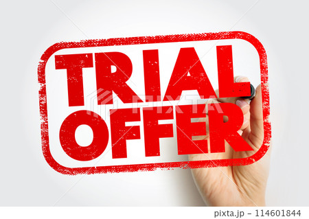 Trial Offer text stamp, concept background 114601844