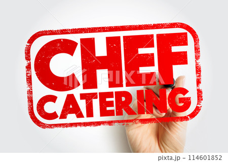 Chef Catering text stamp, concept background 114601852