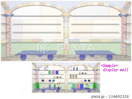 かわいい家のベクターイラストセットとアートを飾る壁面ディスプレィイメージ かわいい家のベクターイラストセットとアートを飾る壁面ディスプレィイメージ 114602328