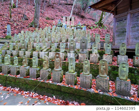 長野県上田市　鹿教湯温泉　文殊堂の石仏 114602395