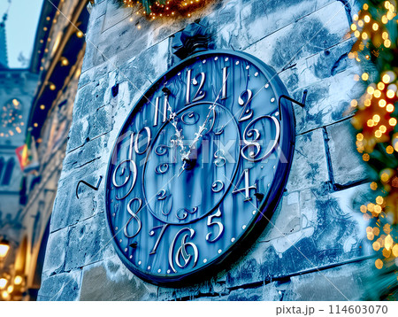 clock in the wall in christmas night 114603070