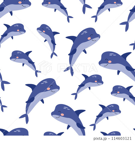 pattern cartoon dolphin on a white pattern cartoon dolphin on a white 114603121