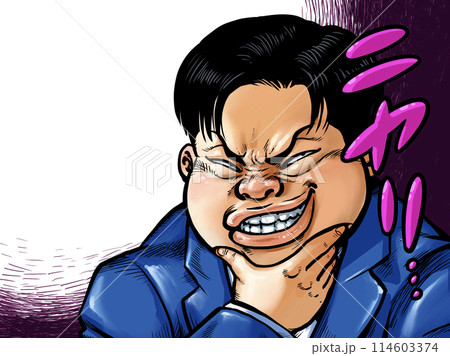 ニヤリとする太めの男性 114603374