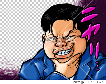 Grinning fat man 114603374