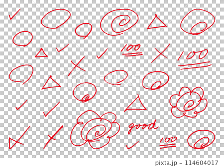 手描きのテスト採点セット 赤ペン 手描きのテスト採点セット 赤ペン 114604017