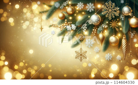 キラキラしたクリスマスツリー 114604330