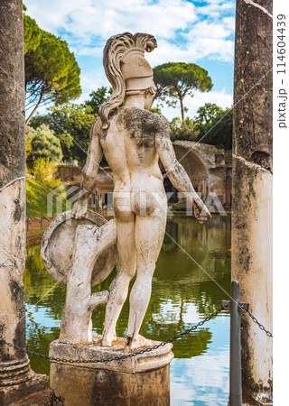 Villa Adriana or Hadrian's Villa. Roman archaeological complex at Tivoli, Italy 114604439