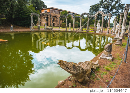 Villa Adriana or Hadrian's Villa. Roman archaeological complex at Tivoli, Italy 114604447