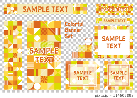Banner set_geometric pattern 114605898