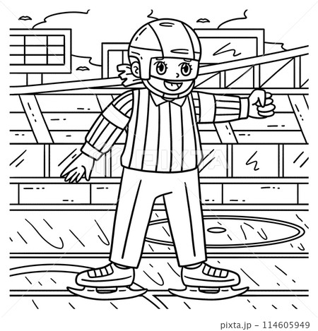 Ice Hockey Female Referee Coloring Page for Kids Ice Hockey Female Referee Coloring Page for Kids 114605949
