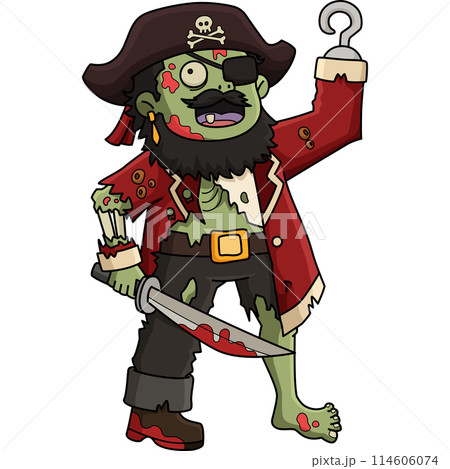 Zombie Pirate Captain Cartoon Colored Clipart Zombie Pirate Captain Cartoon Colored Clipart 114606074