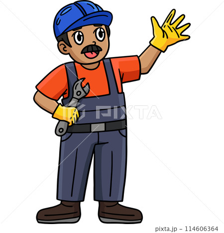 Construction Worker Cartoon Colored Clipart 114606364