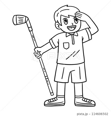 Golf Golfer Searching for a Ball Isolated Coloring 114606502
