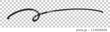 Hand-drawn curled horizontal lines - simple and stylish design material 114606606