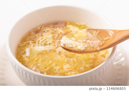 白菜とベーコンのあんかけ卵スープ 114606803