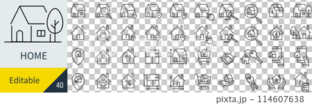 ベクターの家のアイコンセット ベクターの家のアイコンセット 114607638