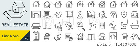 ベクターの不動産のアイコンセット 114607639