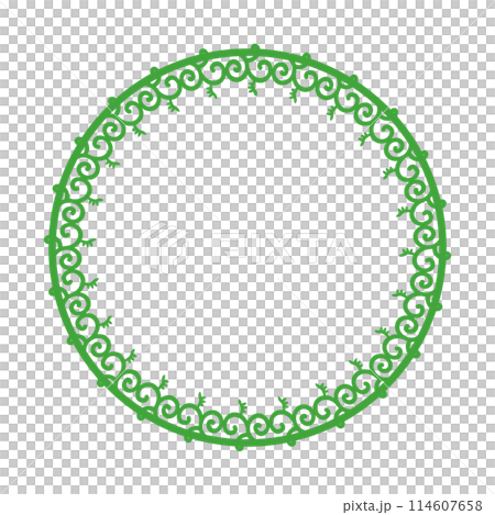 帶有蔓藤花紋圖案的圓形裝飾框插圖 114607658