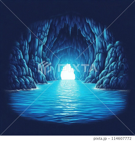 幻想的な青の洞窟（イタリア）のイラスト素材 [114607772] - PIXTA