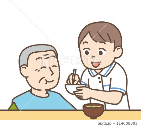 介護をする人　食事 114608803
