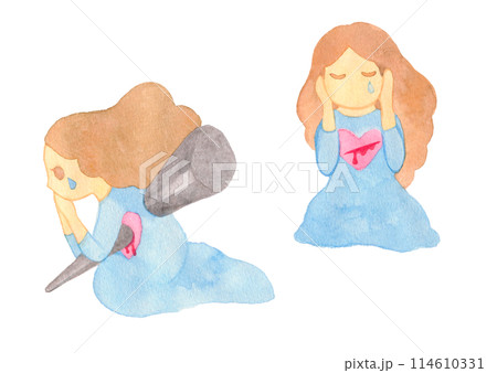 心に傷がある・穴が空いた女の子・女性 114610331