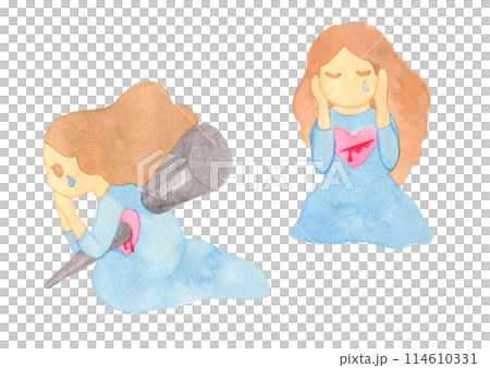 心に傷がある・穴が空いた女の子・女性 114610331