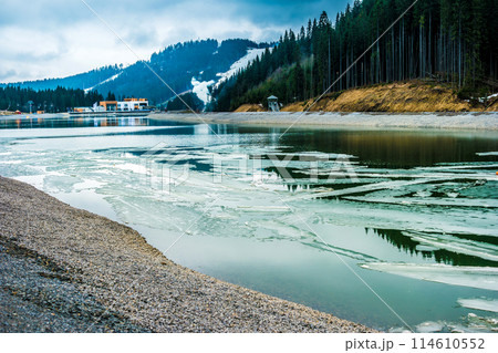 beautiful montain landscape with lake 114610552